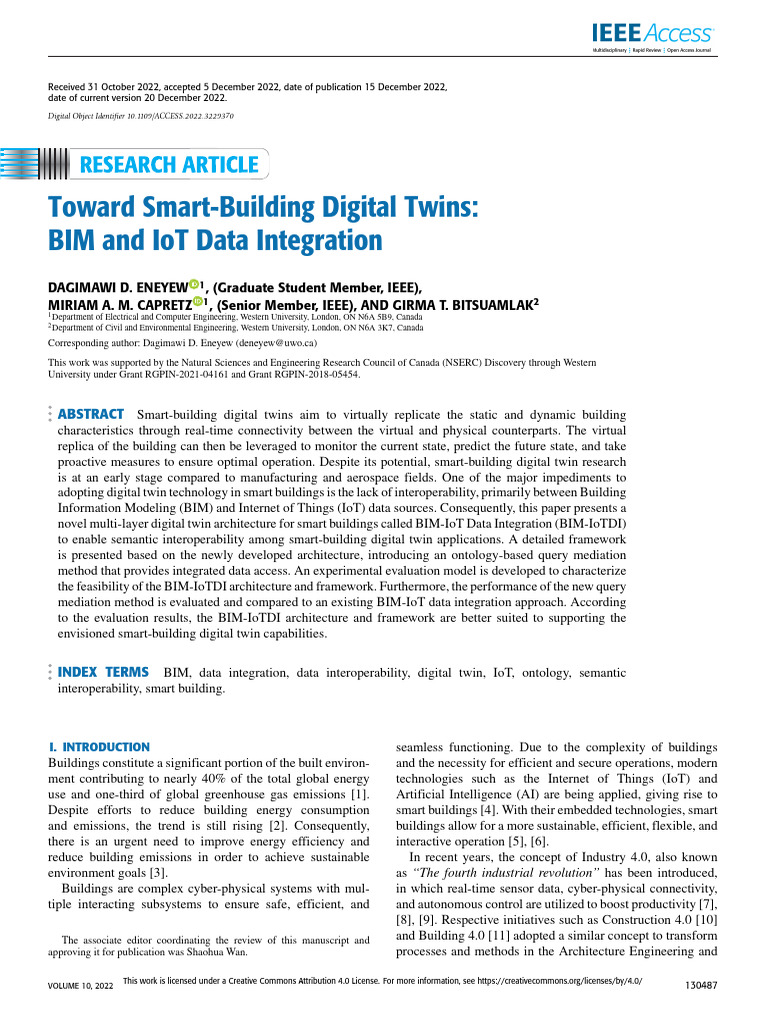 Toward Smart-Building Digital Twins - BIM and IoT Data Integration ...