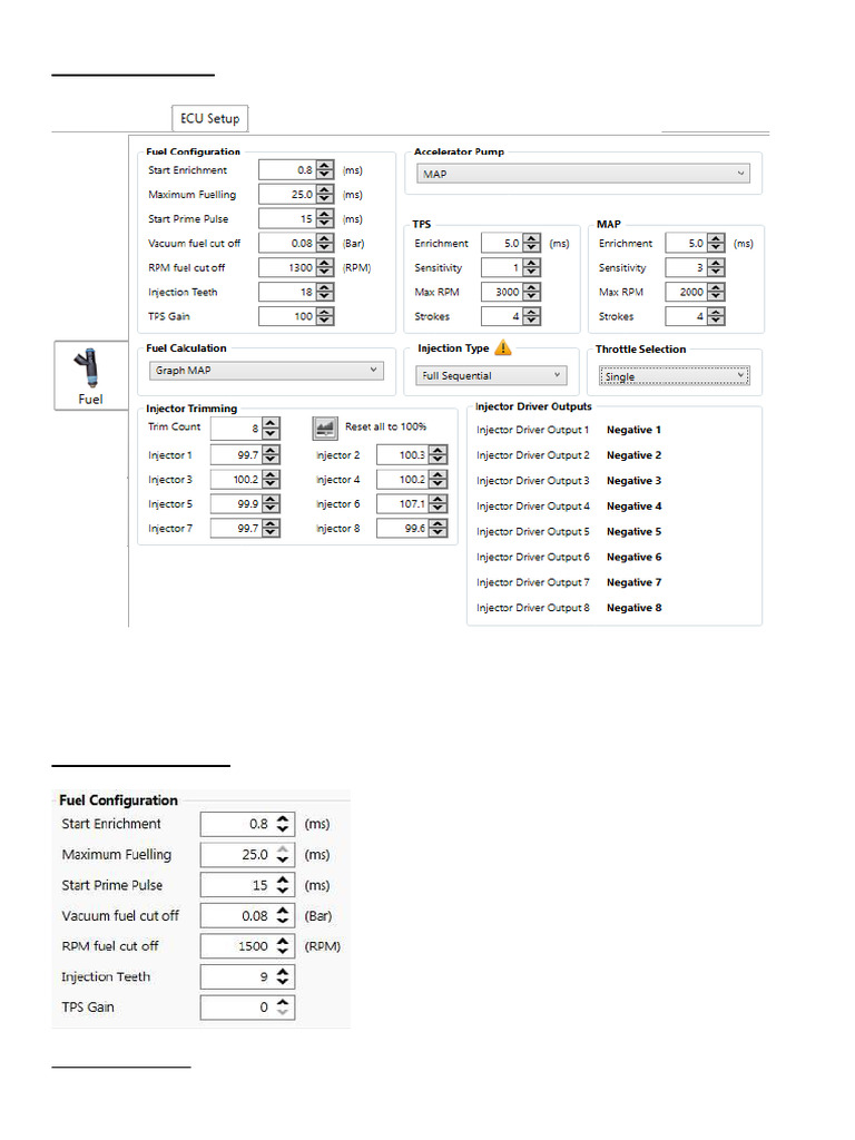 Fuel Settings | PDF | Throttle | Fuel Injection