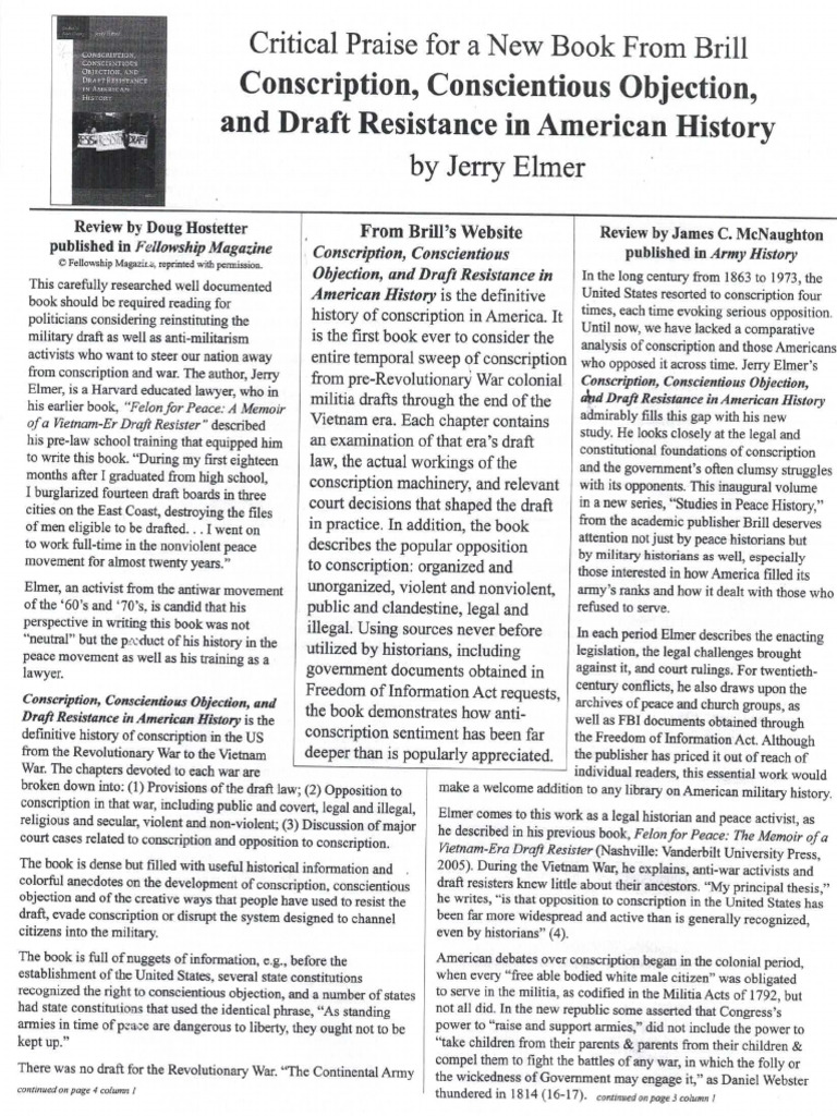 Conscription - Published Reviews | PDF