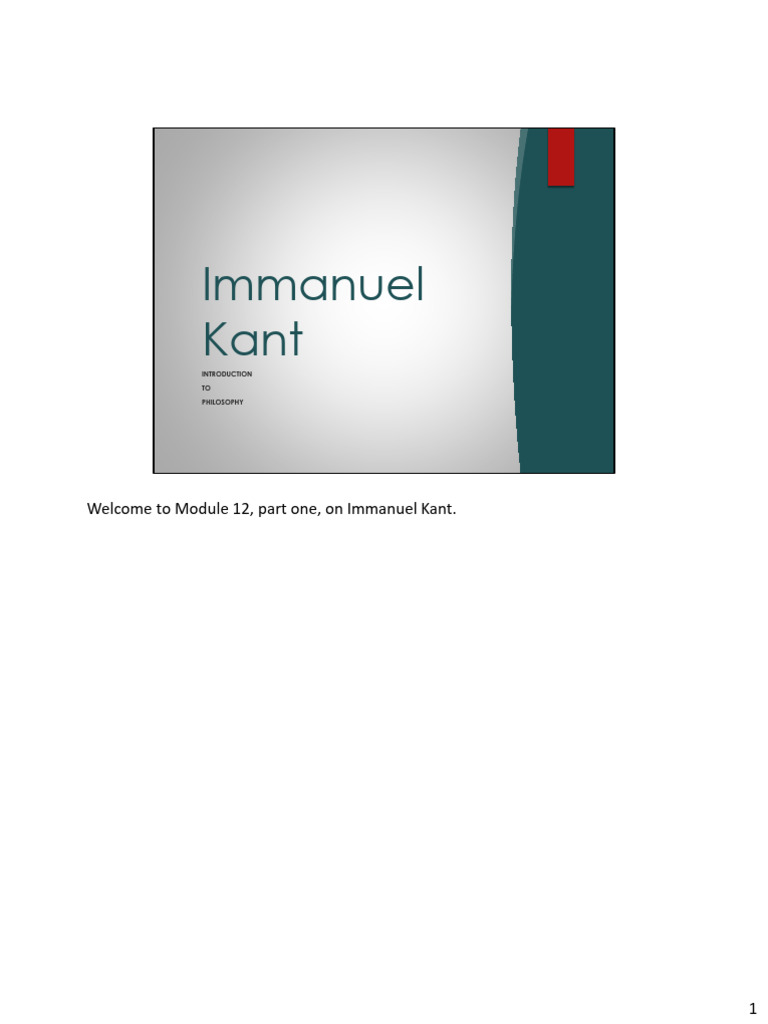 Kant 1 | PDF | Immanuel Kant | A Priori And A Posteriori
