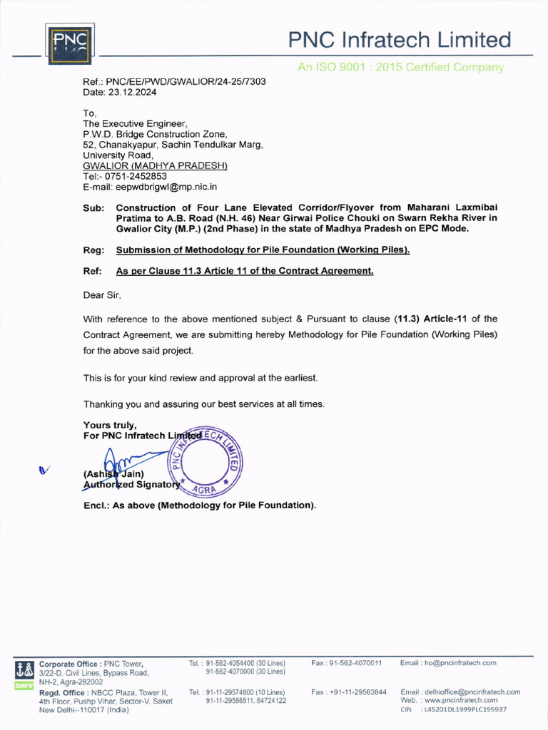 2-Submission of Method Statement of Pile With Letter | PDF | Building ...