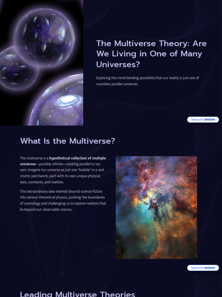 The Multiverse Theory Are We Living in One of Many Universes | PDF ...