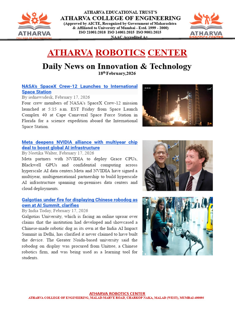 Atharva Robotics Center Daily News On Innovation & Technology 18-02 ...