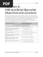 Appendix A: Ciw Javascript Specialist Objectives and Locations