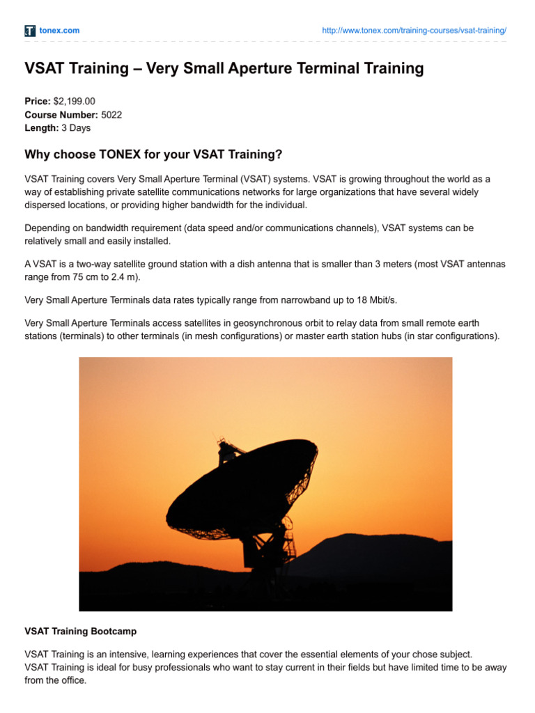 VSAT Training Very Small Aperture Terminal Training | PDF | Very Small ...