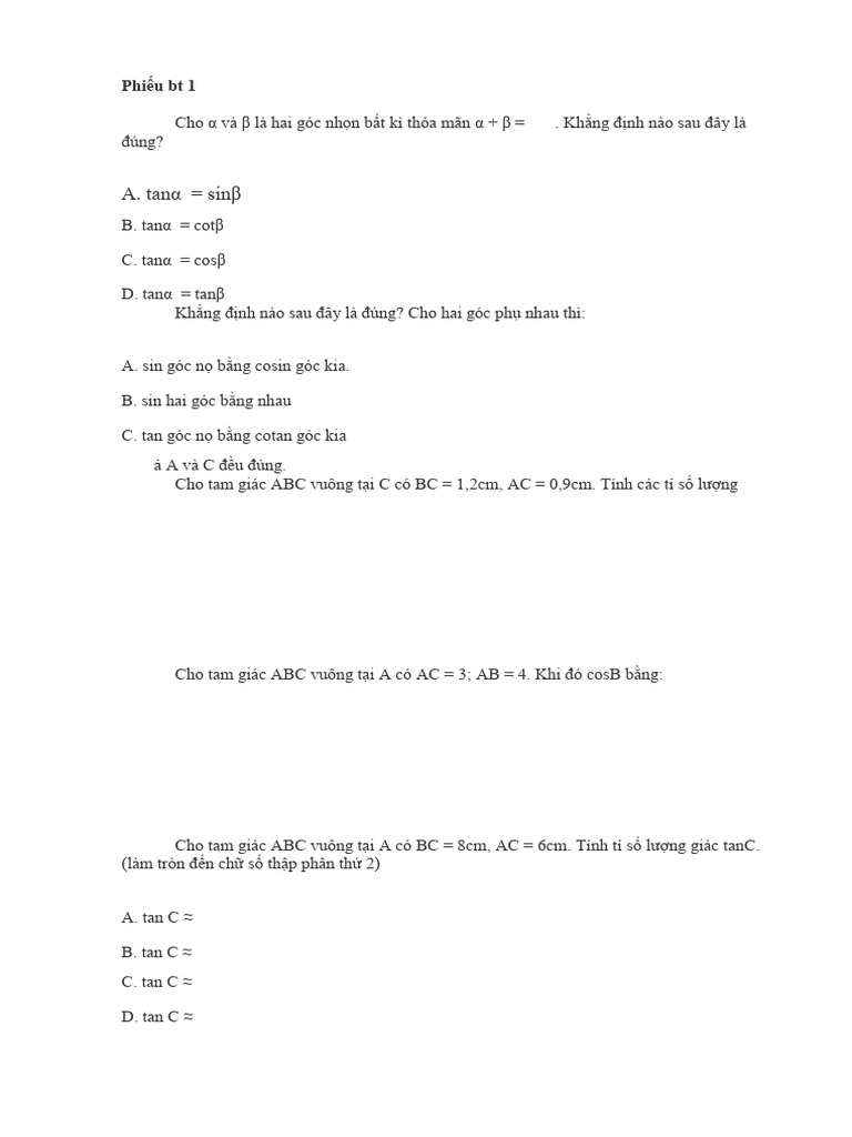 Phiếu bt 1 | PDF