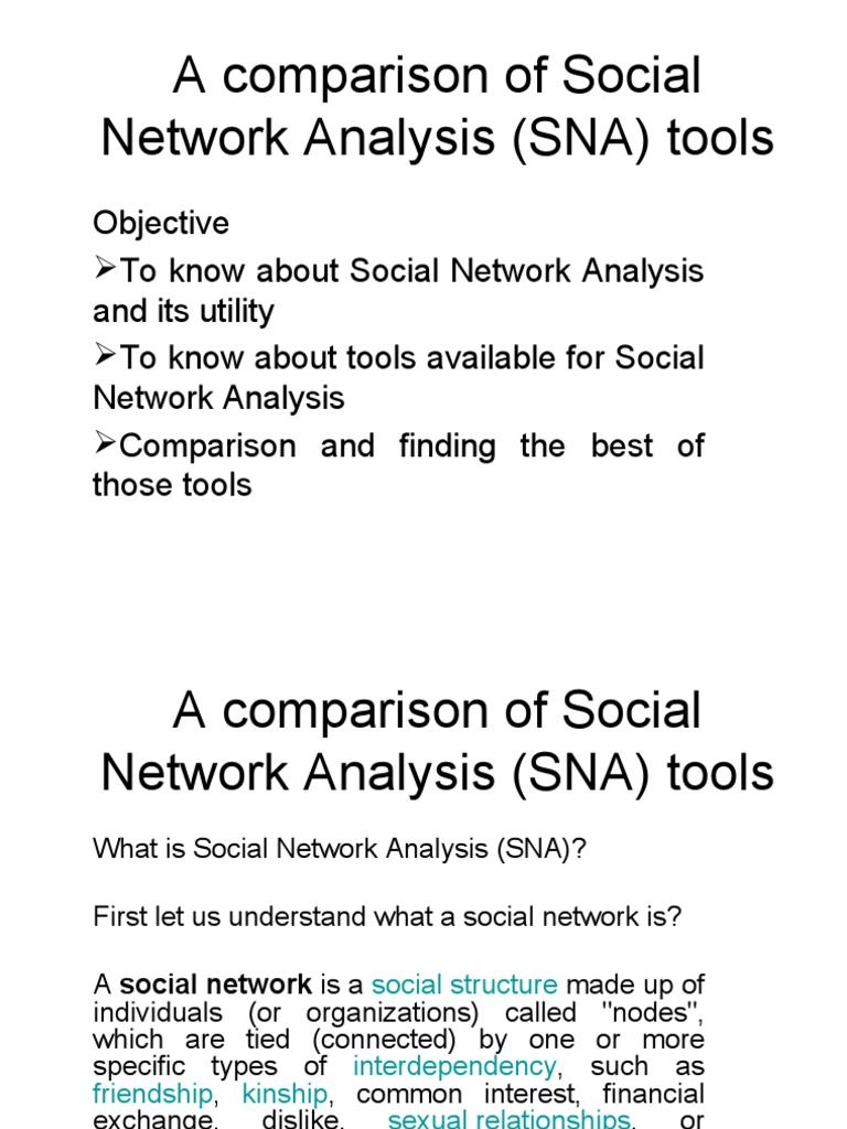 SNA Tools Comparison and Overview | PDF | Social Network | Data Analysis