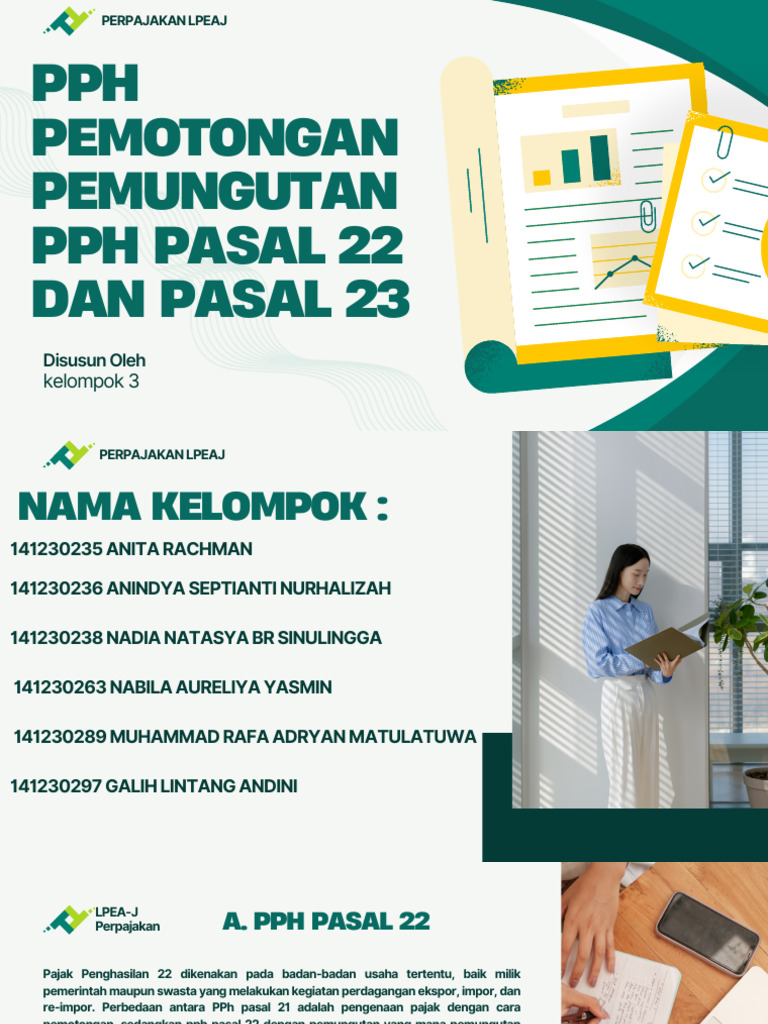 Kelompok 3 - PPH Pemotongan Pemungutan PPH Pasal 22 Dan 23 | PDF
