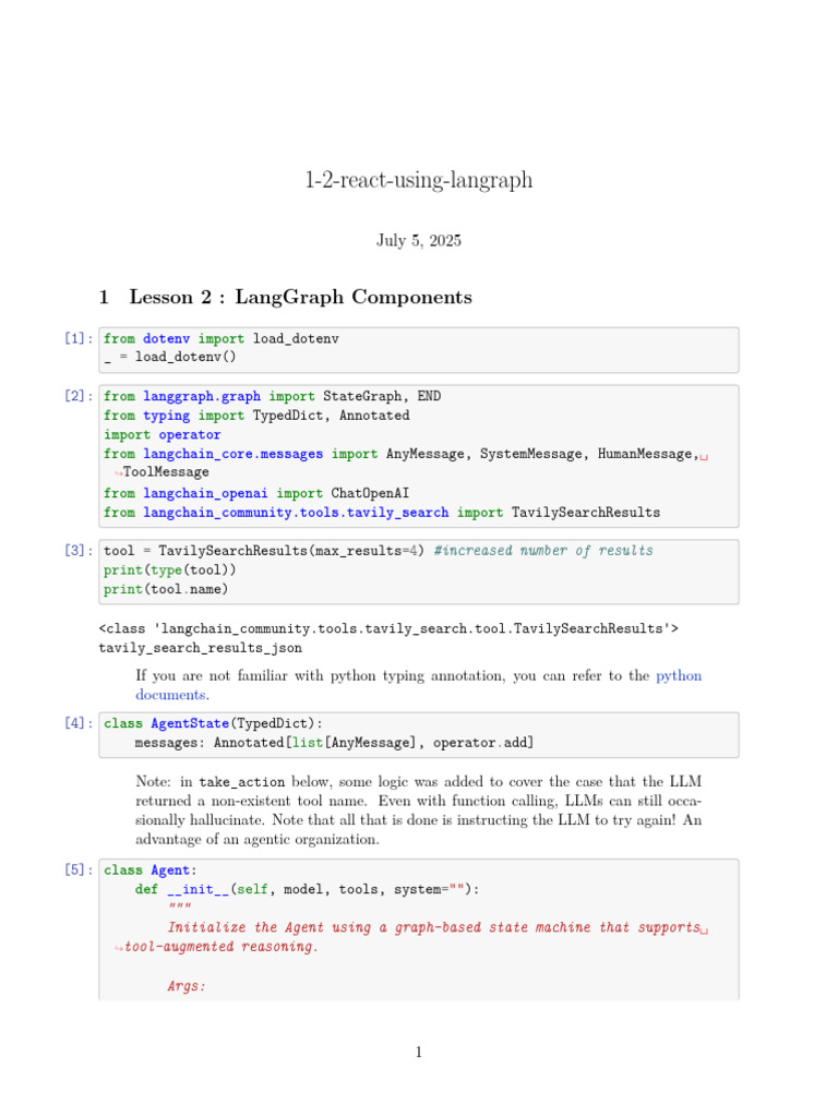 1 2 React Using Langraph | PDF | Computing