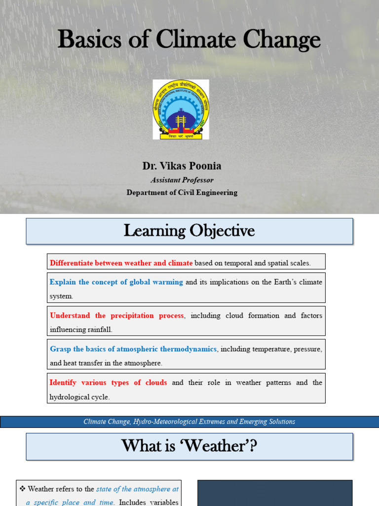 Basics of Climate Change L3-24 Slides | PDF | Climate Change ...
