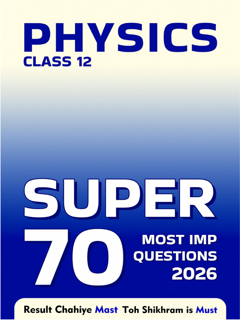 Physics Super 70 Questions With Answers | PDF | Electromagnetic ...