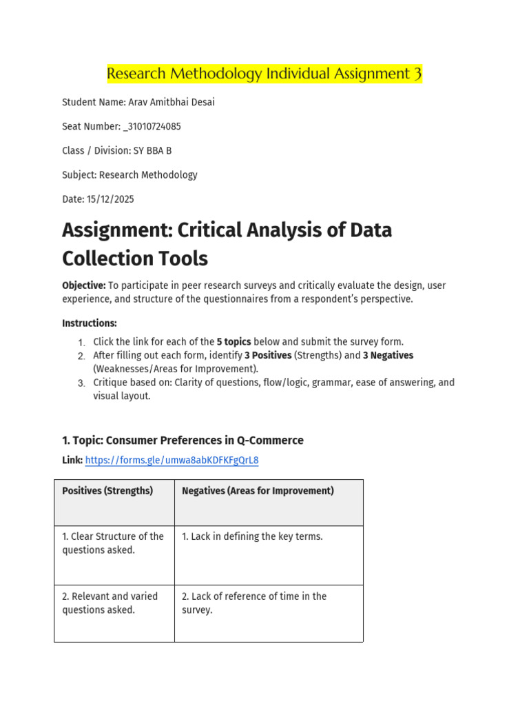 Rem Individual Assignment 3 31010724085 | PDF | Question | Human ...
