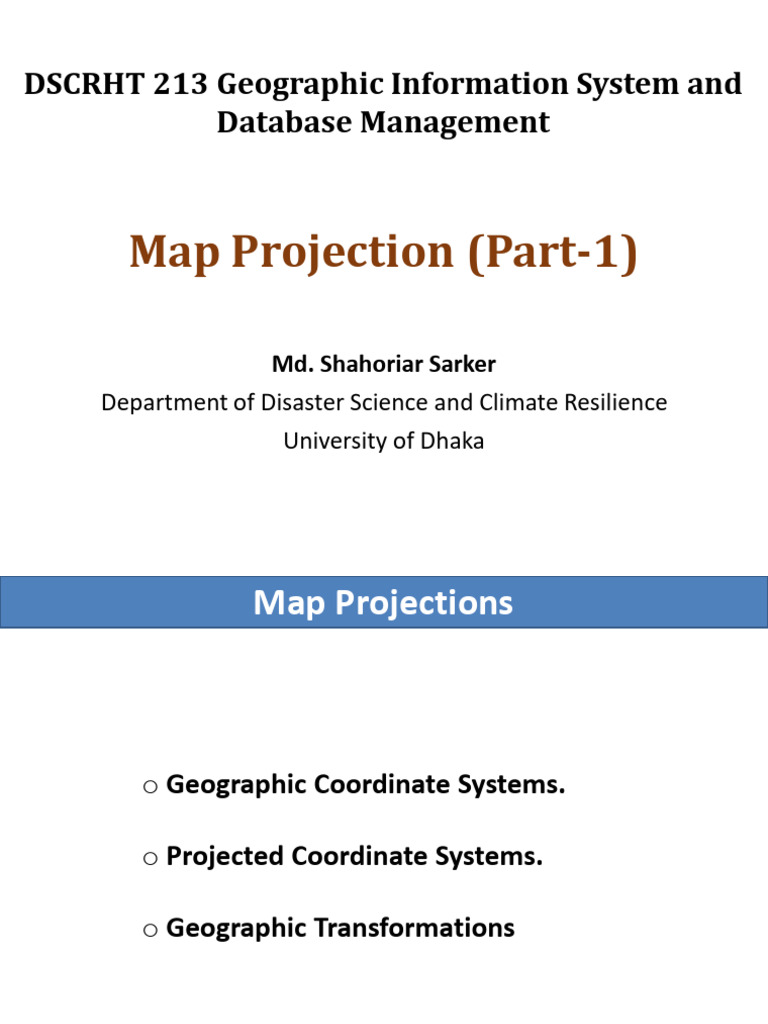 GIS Lecture-03 Map Projection 01 | PDF | Latitude | Coordinate System
