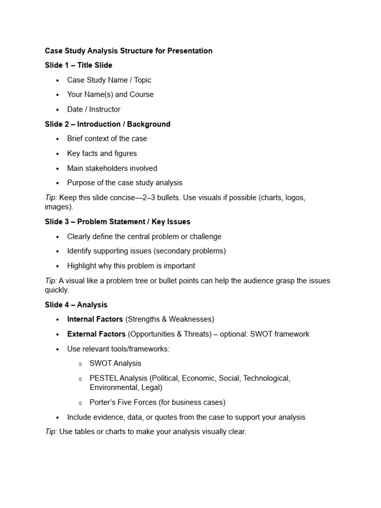 Mae Calonia - Case Study Analysis Structure For Presentation | PDF ...