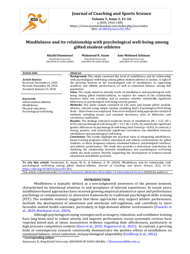 Mindfulness and Its Relationship With Psychologica | PDF ...