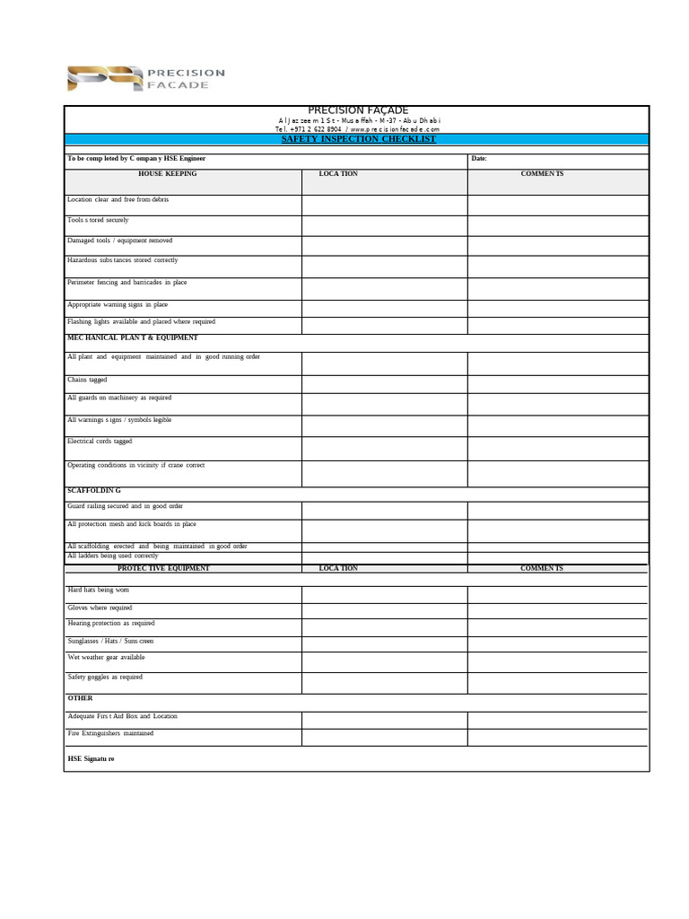 Housekeeping Checklist | PDF
