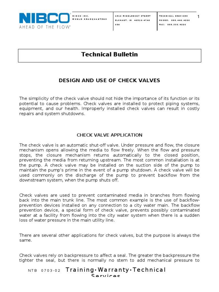 Check Valve Design and Applications | PDF | Valve | Pump