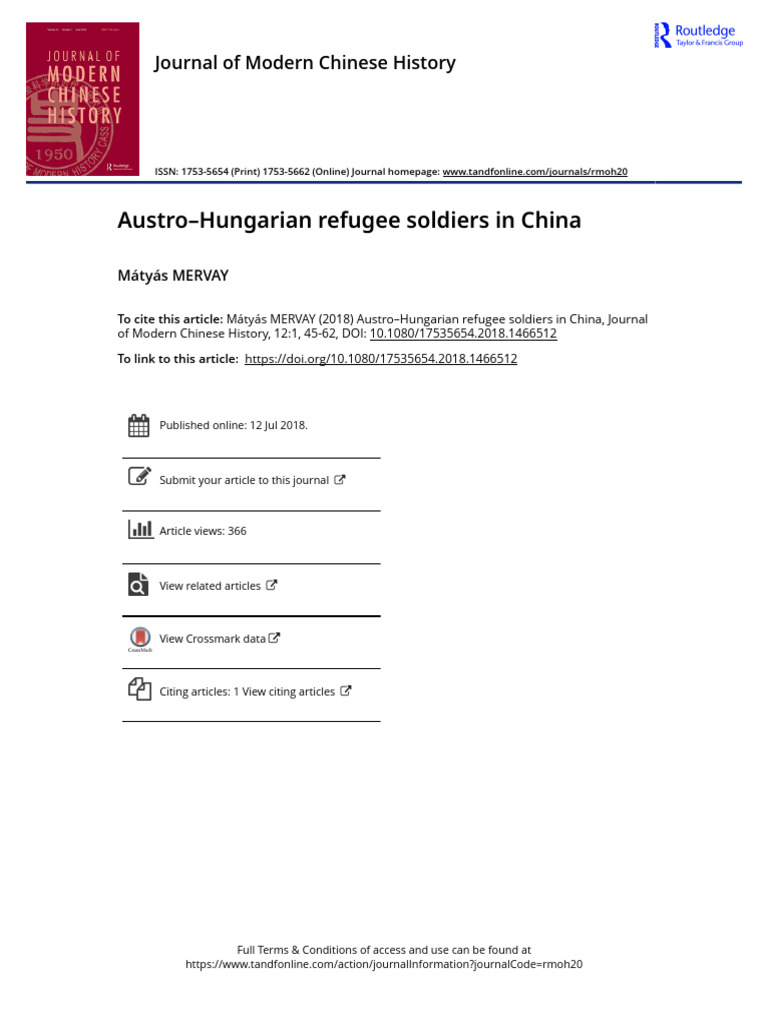 Austro Hungarian Refugee Soldiers in China | PDF | Prisoner Of War ...