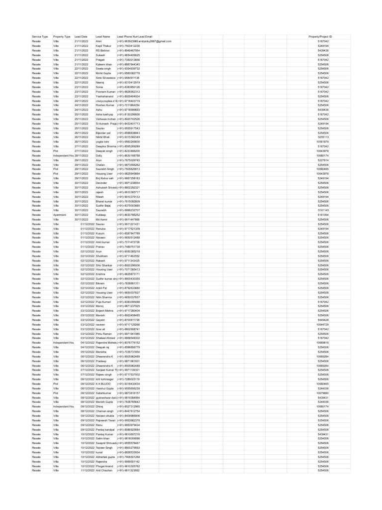 Leads Data | PDF