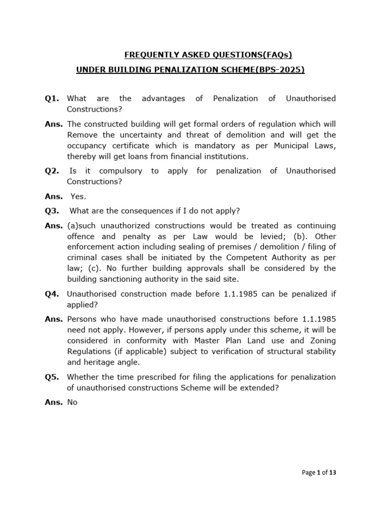 FAQS BPS As On 09.01.2026 - Signed | PDF | Notary Public | Property Tax