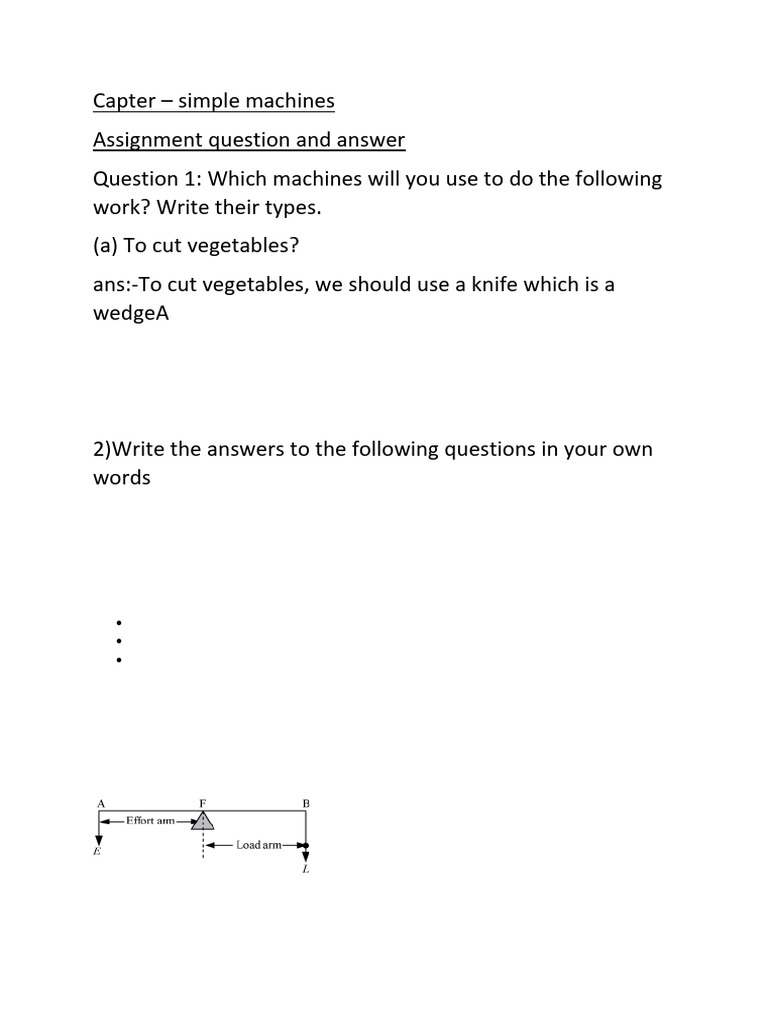 Simple Machine Q A | PDF