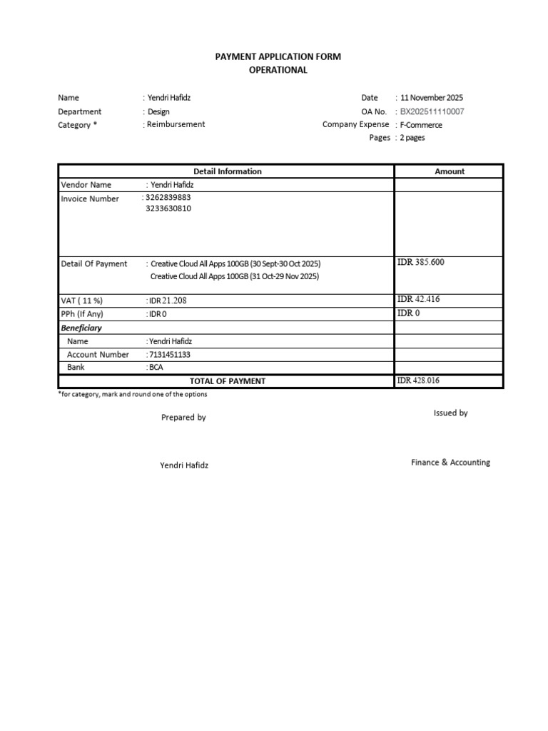 (Yendri) Adobe Invoice Sep-Nov | PDF | Invoice | Indonesian Rupiah
