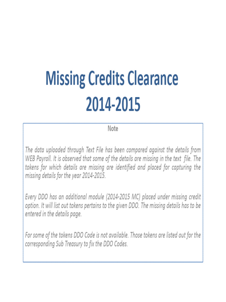 CPS Missing Credits Clearance | PDF | Computing | Software