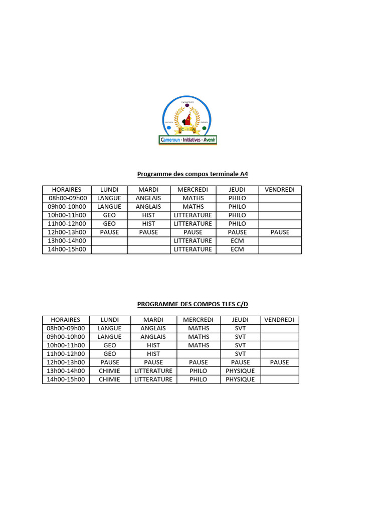 Programme Des Compos Terminale | PDF