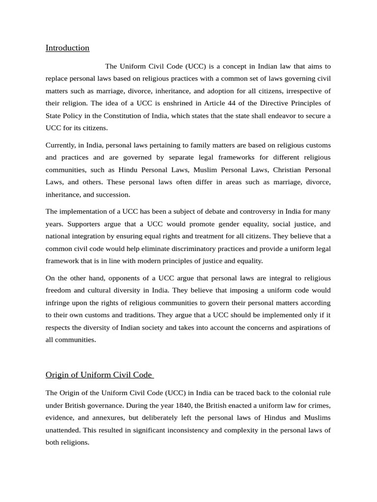 Uniform Civil Code | PDF | Justice | Crime & Violence