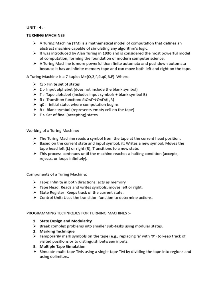 Toc - Unit - 4 | PDF | Automata Theory | Computational Complexity Theory