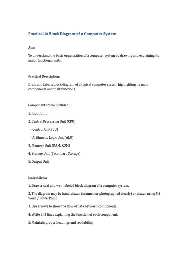 Practical 4 Block Diagram Instructions | PDF