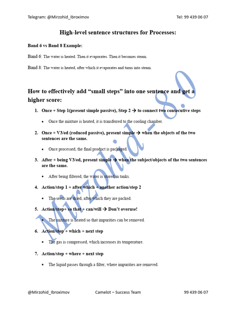 High-Level Sentence Structures For Processes | PDF