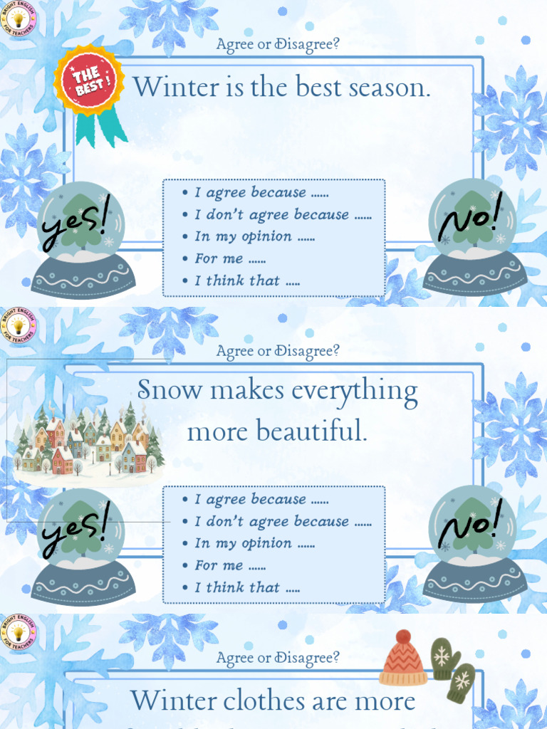 Agree or Disagree A2 B1 WINTER | PDF