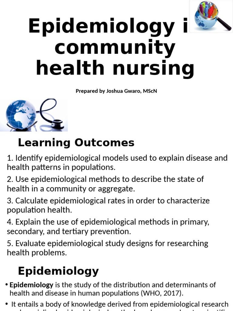 Epidemiology in Community Health Nursing | PDF | Epidemiology ...