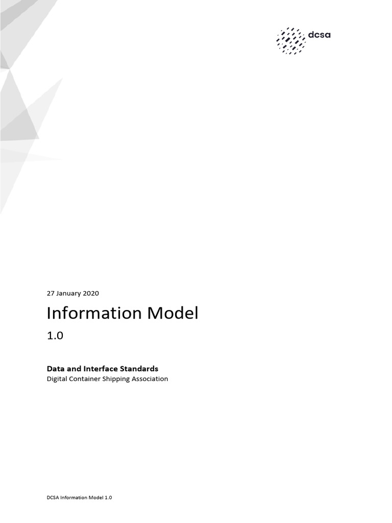 DCSA Information Model 1.0 | PDF | Data Model | Bill Of Lading