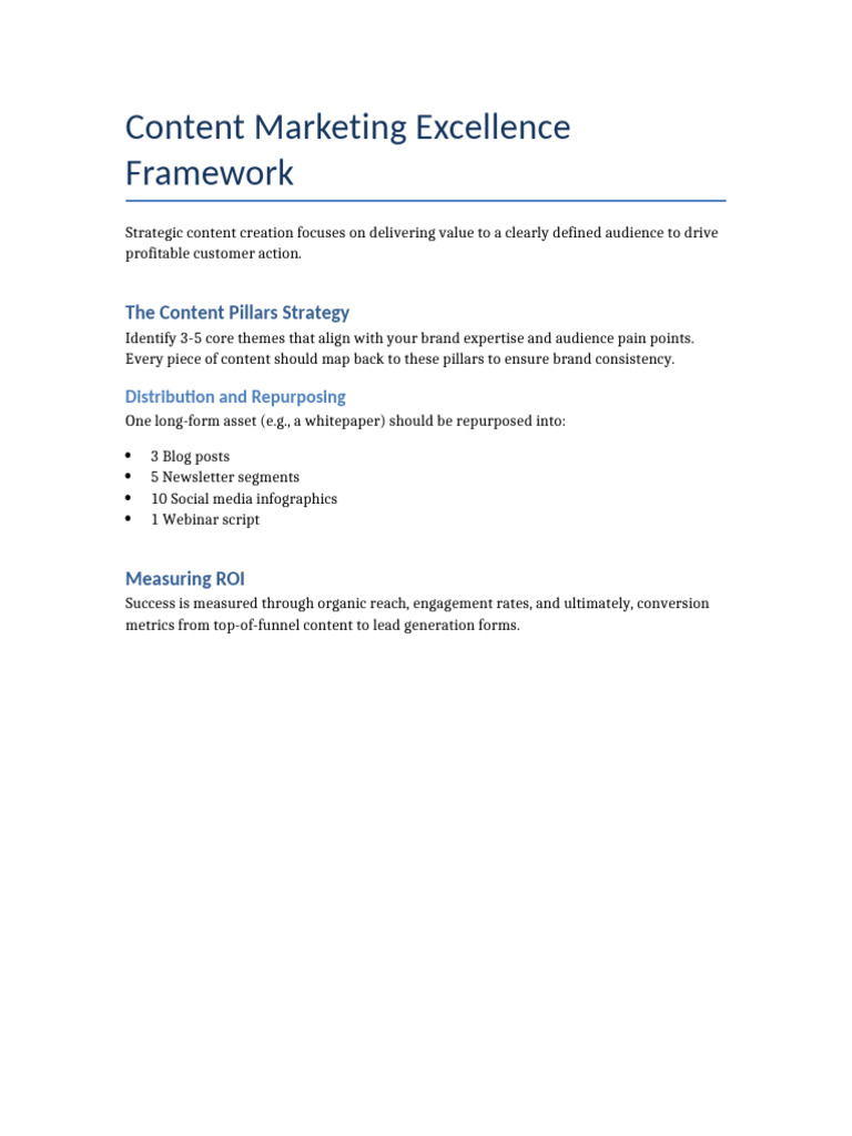 Content Marketing Framework | PDF
