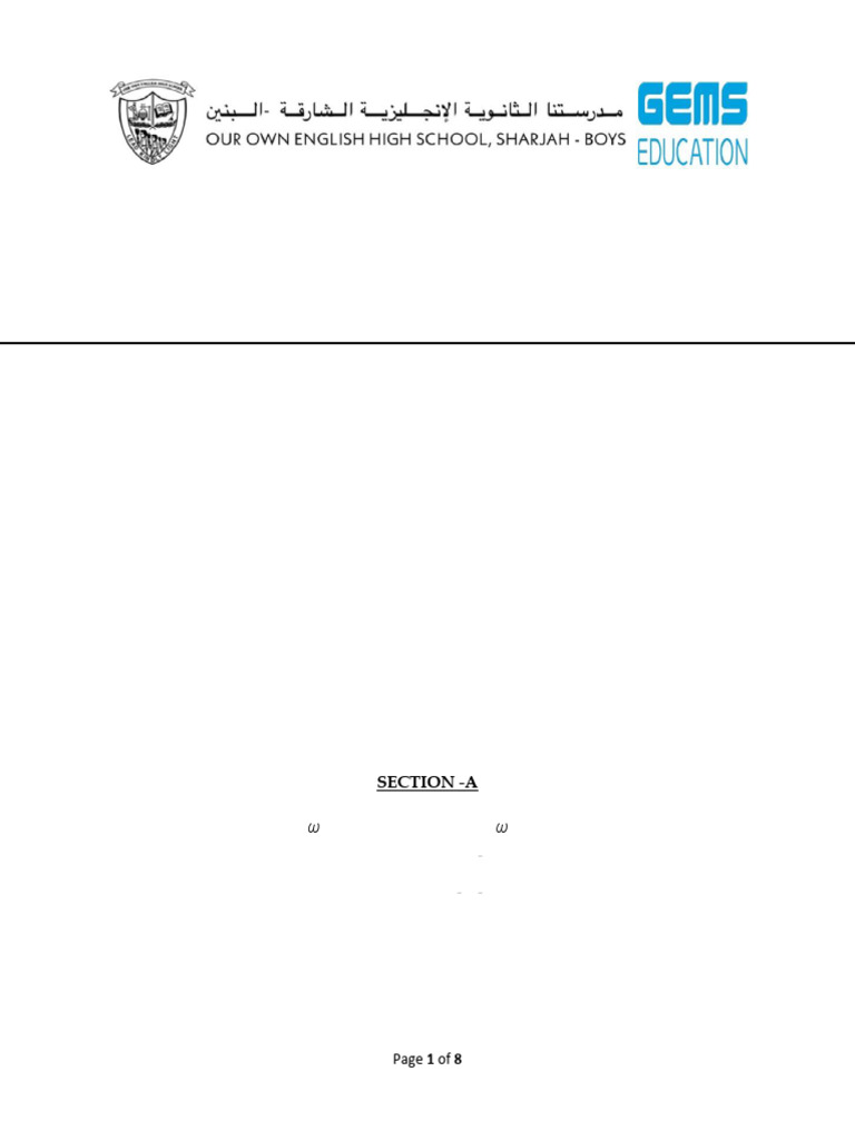 Phy Final Sample Paper - Grade11-2025 | PDF | Force | Friction