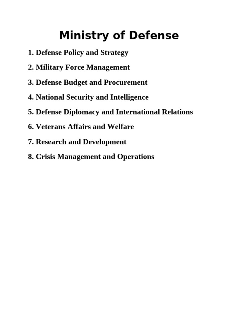 Ministry of Defense | PDF