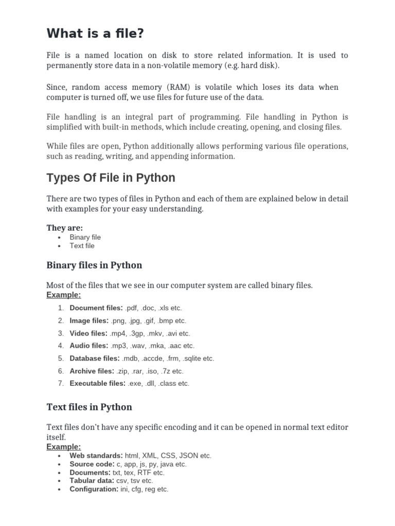 Filehandling in Python | PDF | Computing | Software