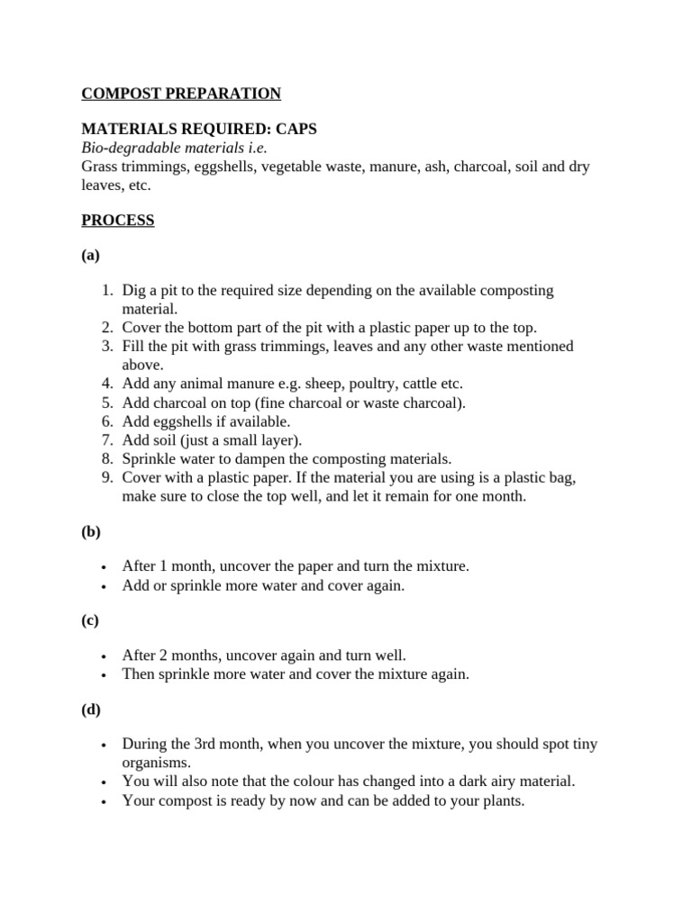 Compost Preparation | PDF