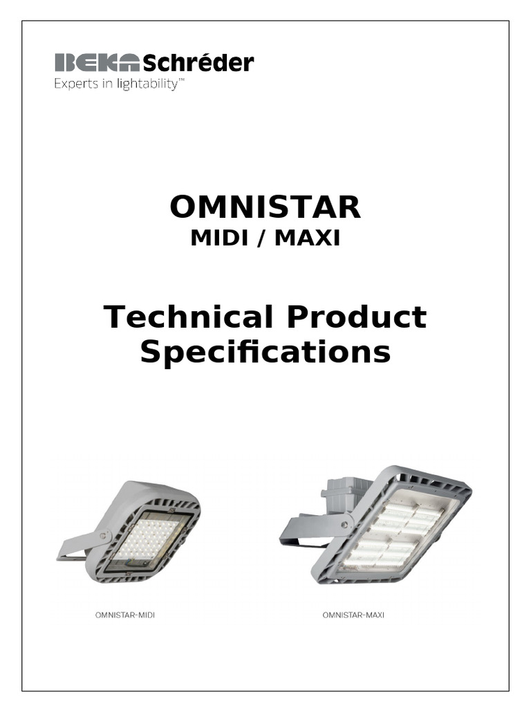 Omnistar Midi Maxi Spec | PDF | Light Emitting Diode | Lighting