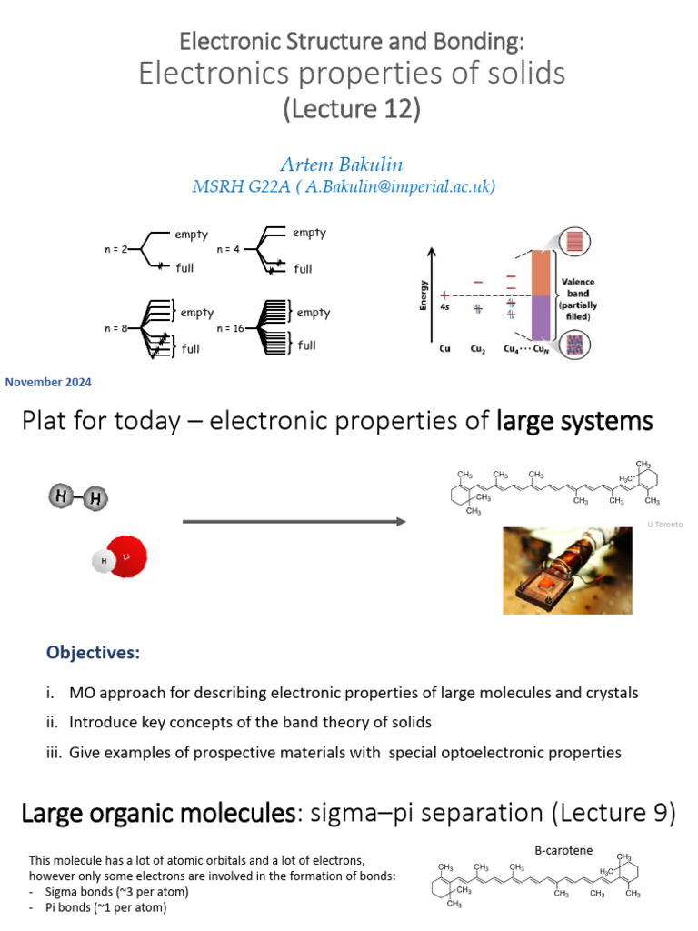 Lecture 14 - AAB - Electronic Structure and Properties of Solids - 2025 ...