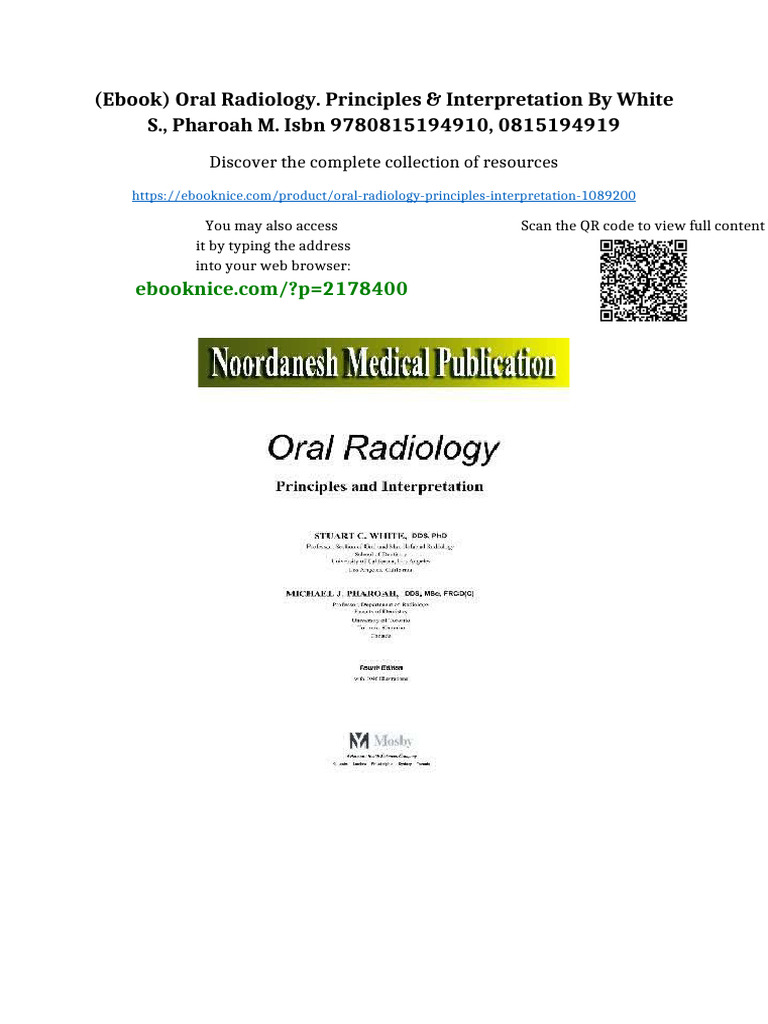 (Ebook) Oral Radiology. Principles & Interpretation by White S ...