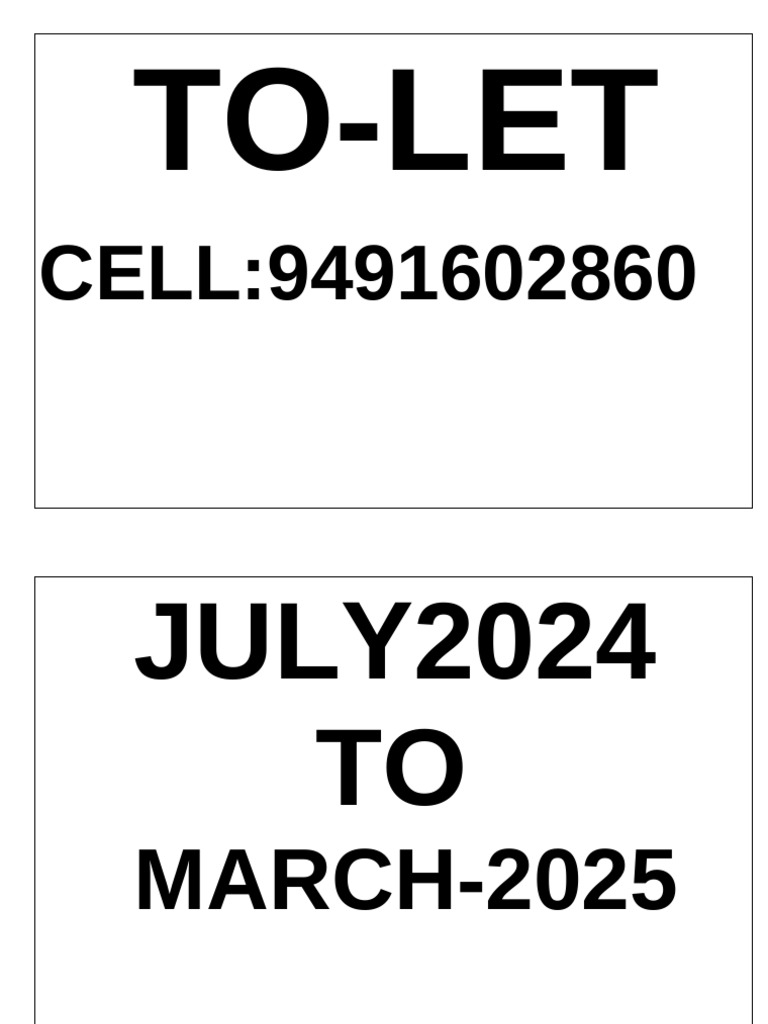 To Let | PDF