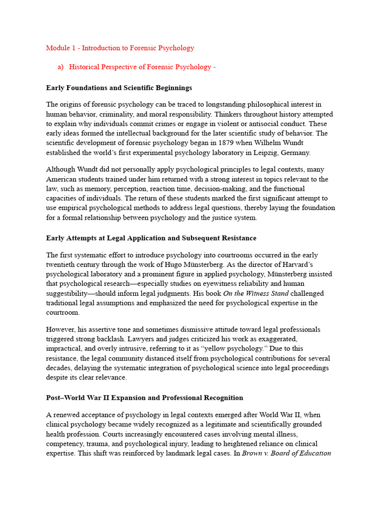 Forensic Psychology | PDF | Psychiatry | Mental Disorder
