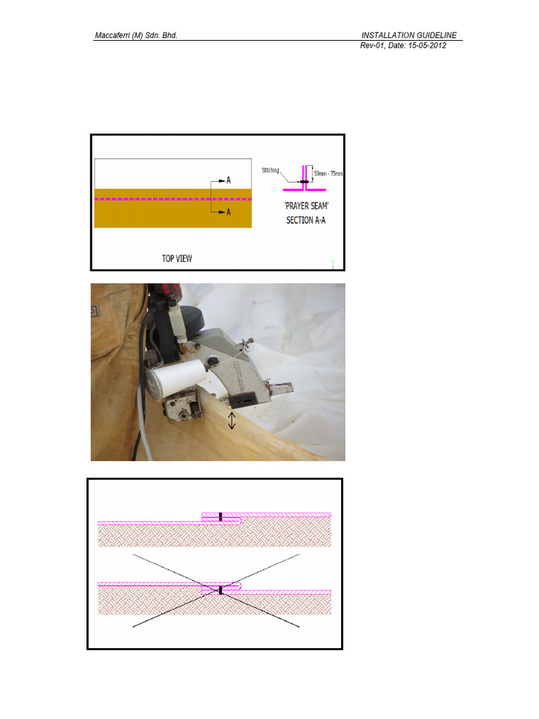 Non Woven Geotextile - Installation Guideline - Seam Method | PDF