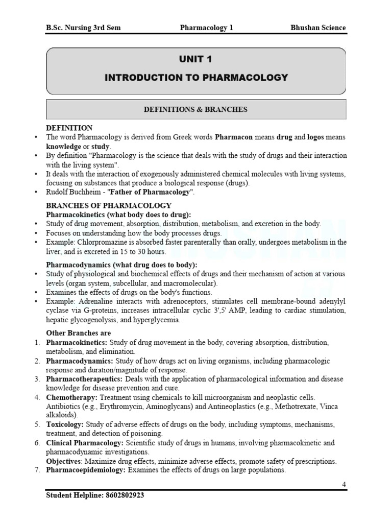 Pharma Notes Unit 1 | PDF | Drug Metabolism | Topical Medication