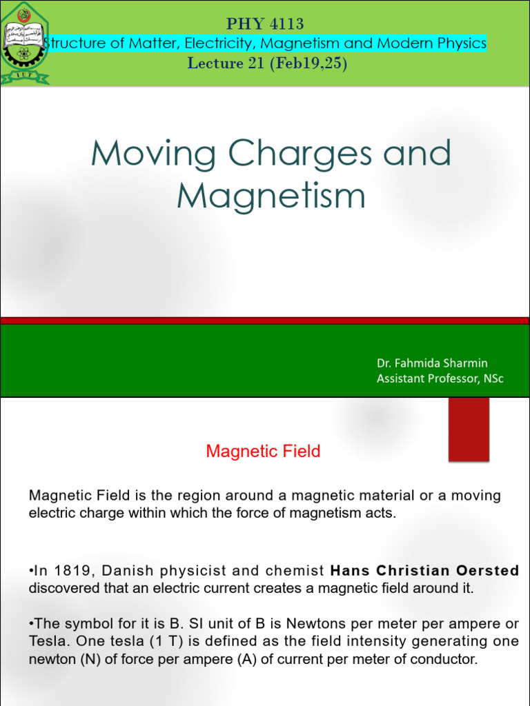4) Moving Charges and Magnetism | PDF | Magnetic Field | Electric Current