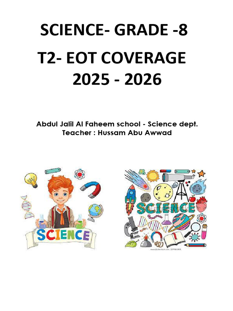 Grade - 8 Science - T2 EOT Revision - 2026 | PDF | Electric Charge ...