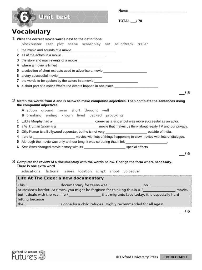 ODF3 Unit 6 Test | PDF
